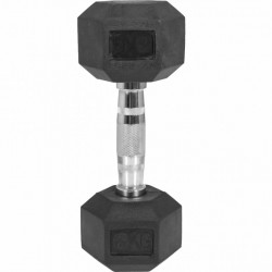 Hatszögletű gumírozott kézisúlyzó 6 kg