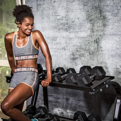 Hatszögletű gumírozott kézisúlyzó 6 kg