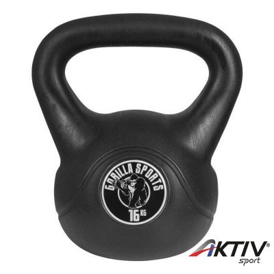 Kettlebell műanyag borítású 16 kg fekete