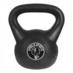 Kettlebell műanyag borítású 16 kg fekete Fitness Gorilla Sports
