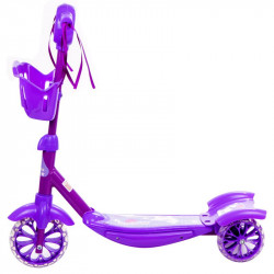 Háromkerekű roller kosárkával lila