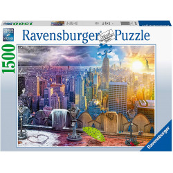 Puzzle 1500 db - New York télen-nyáron Puzzle Ravensburger