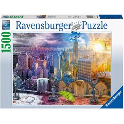 Puzzle 1500 db - New York télen-nyáron Puzzle Ravensburger