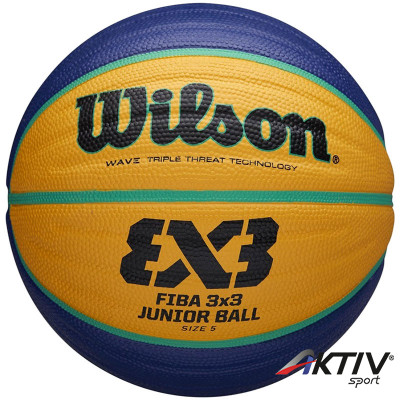 Kosárlabda Wilson FIBA 3x3 Junior gumi 5-ös méret kék-sárga