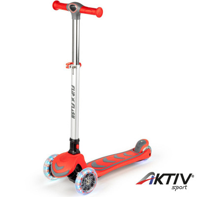 Négykerekű roller Amaya Flip and Flash piros