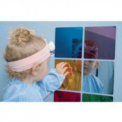 Akril tükör szett Amaya 6 db 15x15x0,15 cm színes