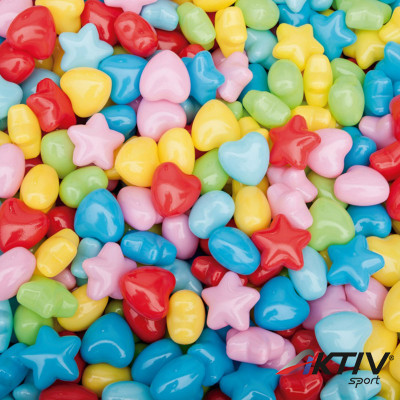 Medencefeltöltő labda Amaya szivecske és csillag formájú