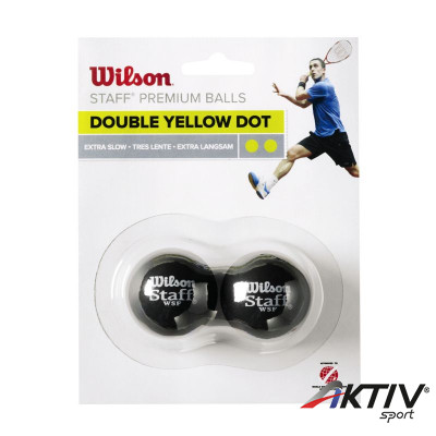 Squash labda Wilson Staff 2 sárga pöttyös 2 db