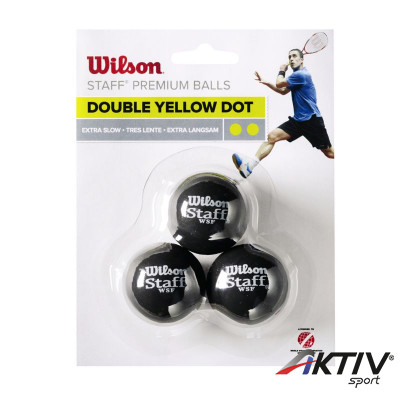 Squash labda Wilson Staff 2 sárga pöttyös 3 db