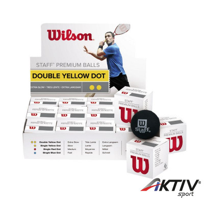 Squash labda Wilson Staff 2 sárga pöttyös