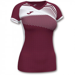 Röplabda mez Joma Supernova II női rövid ujjú burgundi piros-fehér XL Röplabda mezek Joma