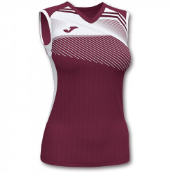 Röplabda mez Joma Supernova II női ujjatlan burgundi piros-fehér XL Röplabda mezek Joma
