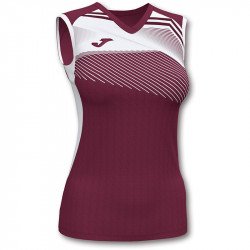 Röplabda mez Joma Supernova II női ujjatlan burgundi piros-fehér XL Röplabda mezek Joma