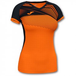 Röplabda mez Joma Supernova II női rövid ujjú narancs-fekete XL Röplabda mezek Joma