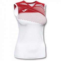 Röplabda mez Joma Supernova II női ujjatlan fehér-piros XL Röplabda mezek Joma