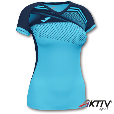 Röplabda mez Joma Supernova II női rövid ujjú türkizkék-sötétkék XL