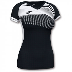 Röplabda mez Joma Supernova II női rövid ujjú fekete-fehér XL Röplabda mezek Joma