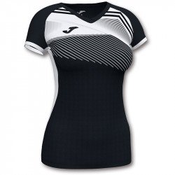 Röplabda mez Joma Supernova II női rövid ujjú fekete-fehér XL Röplabda mezek Joma