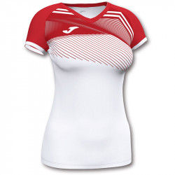 Röplabda mez Joma Supernova II női rövid ujjú fehér-piros XL Röplabda mezek Joma