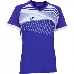 Röplabda mez Joma Supernova II női rövid ujjú lila-fehér XL Röplabda mezek Joma