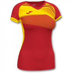 Röplabda mez Joma Supernova II női rövid ujjú piros-sárga XL Röplabda mezek Joma