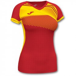 Röplabda mez Joma Supernova II női rövid ujjú piros-sárga XL Röplabda mezek Joma