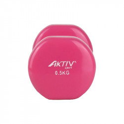 Kézisúlyzó vinyl Aktivsport 0,5 kg rózsaszín