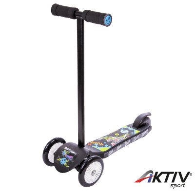 Háromkerekű roller Junior Twist fekete