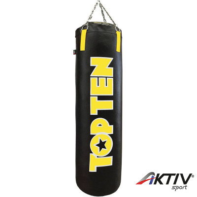 Boxzsák Top Ten műbőr 180x33 cm fekete-sárga