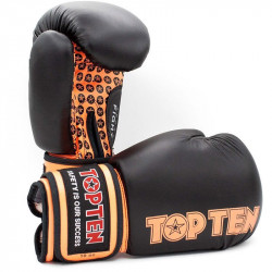 Boxkesztyű Top Ten Fight fekete-narancs Sportszer Top Ten