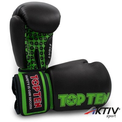 Boxkesztyű Top Ten Fight fekete-zöld