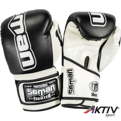 Boxkesztyű Saman Colours 1985 műbőr fekete-fehér