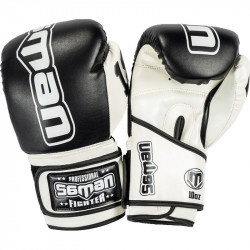 Boxkesztyű Saman Colours 1985 műbőr fekete-fehér Sportszer Saman