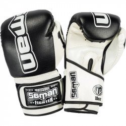 Boxkesztyű Saman Colours 1985 műbőr fekete-fehér Sportszer Saman