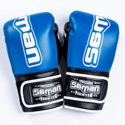 Boxkesztyű Saman Colours 1985 műbőr kék-fekete 12 oz