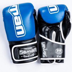 Boxkesztyű Saman Colours 1985 műbőr kék-fekete 12 oz Sportszer Saman