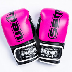 Boxkesztyű Saman Colours 1985 műbőr pink-fekete 10 oz