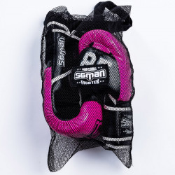 Boxkesztyű Saman Colours 1985 műbőr pink-fekete 10 oz