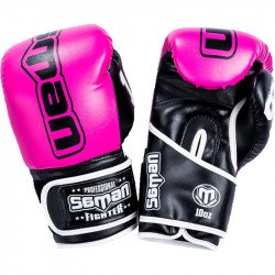 Boxkesztyű Saman Colours 1985 műbőr pink-fekete 10 oz Sportszer Saman