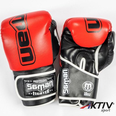 Boxkesztyű Saman Colours 1985 műbőr piros-fekete 10 oz