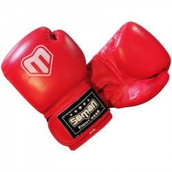 Boxkesztyű Saman Competition bőr piros 12 oz Sportszer Saman