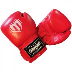 Boxkesztyű Saman Competition bőr piros 12 oz Sportszer Saman