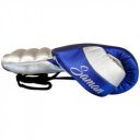 Boxkesztyű Saman Event Gloves bőr fűzős kék-ezüst 8 oz