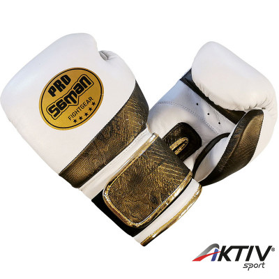 Boxkesztyű Saman Gold Snake bőr törtfehér-arany 10 oz