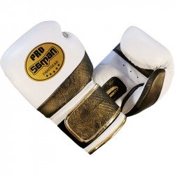 Boxkesztyű Saman Gold Snake bőr törtfehér-arany 10 oz Sportszer Saman