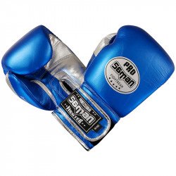 Boxkesztyű Saman Pro Sparring kék-ezüst 10 oz Sportszer Saman