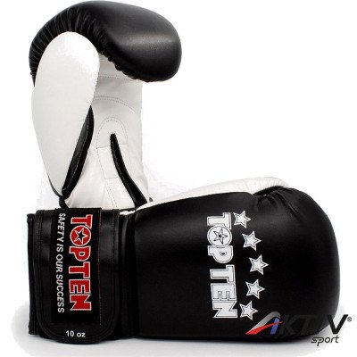 Boxkesztyű Top Ten NK II műbőr fekete 14 oz