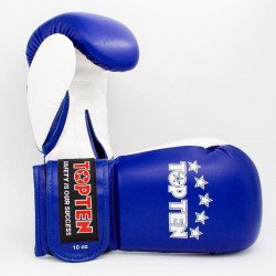 Boxkesztyű Top Ten NK II műbőr kék 14 oz Sportszer Top Ten