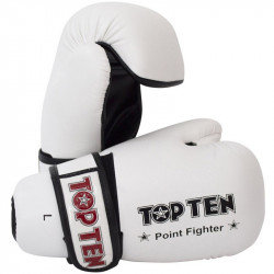 Boxkesztyű Top Ten Point Fighter WAKO fehér Sportszer Top Ten