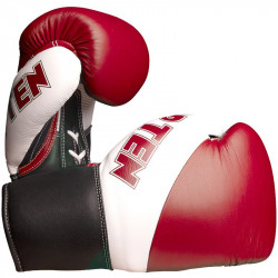 Boxkesztyű Top Ten Pro X valódi bőr piros-fehér 10 oz Sportszer Top Ten